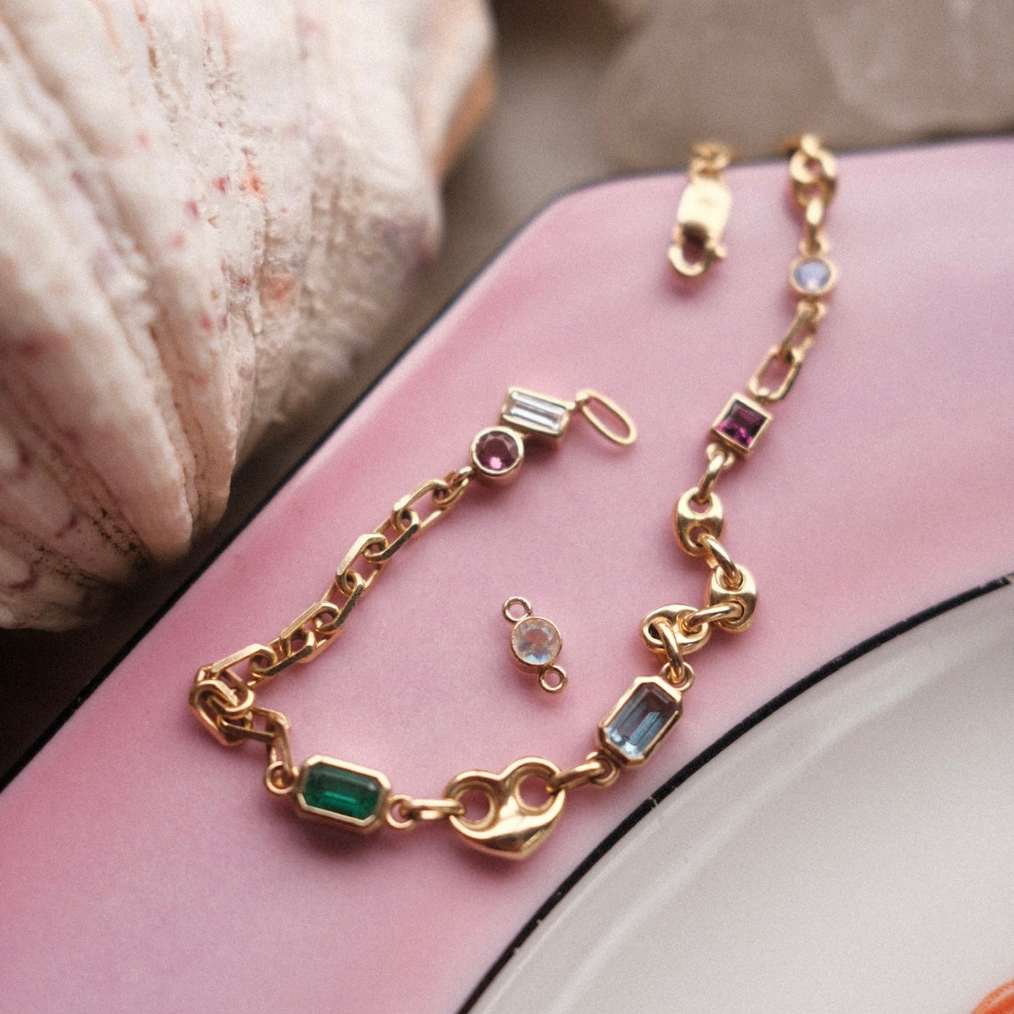Custom gemstone and solid gold bracelet for transformation