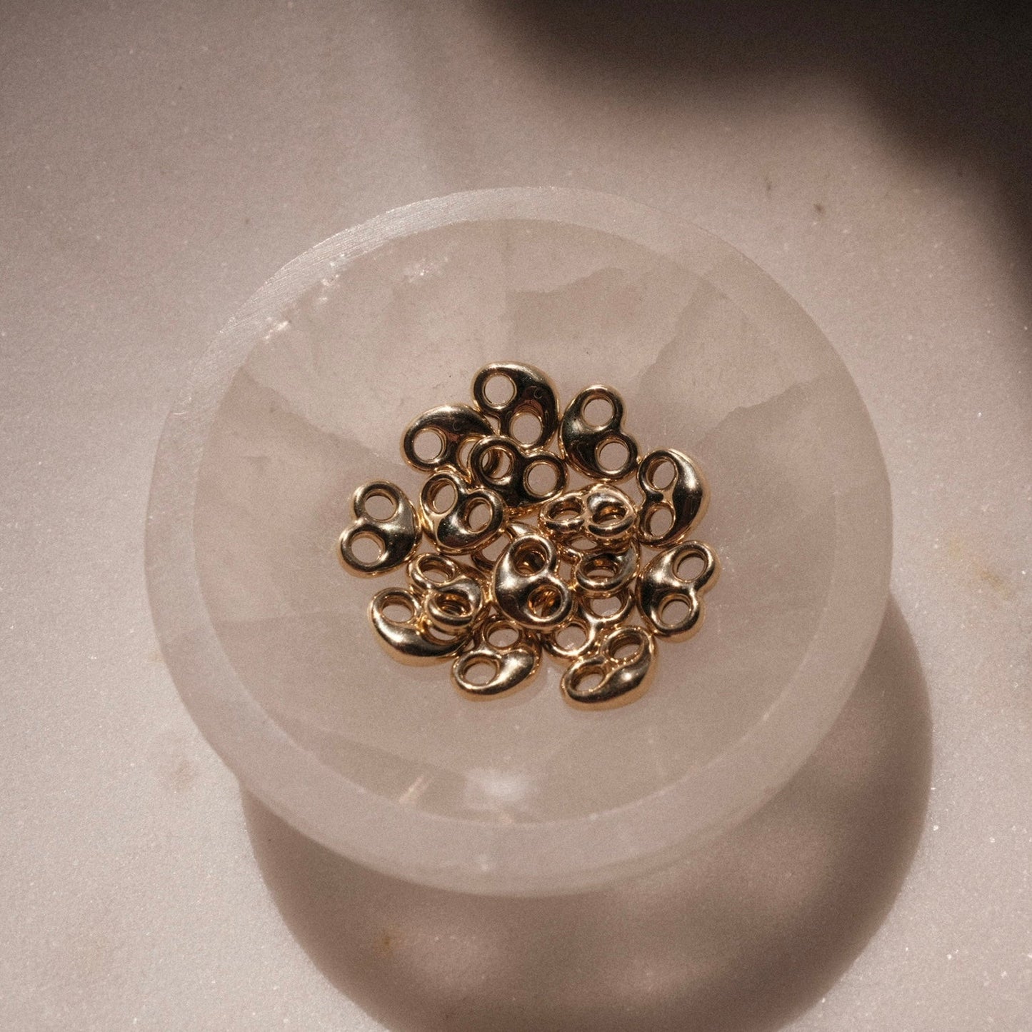solid gold heart charms for custom permanent jewelry