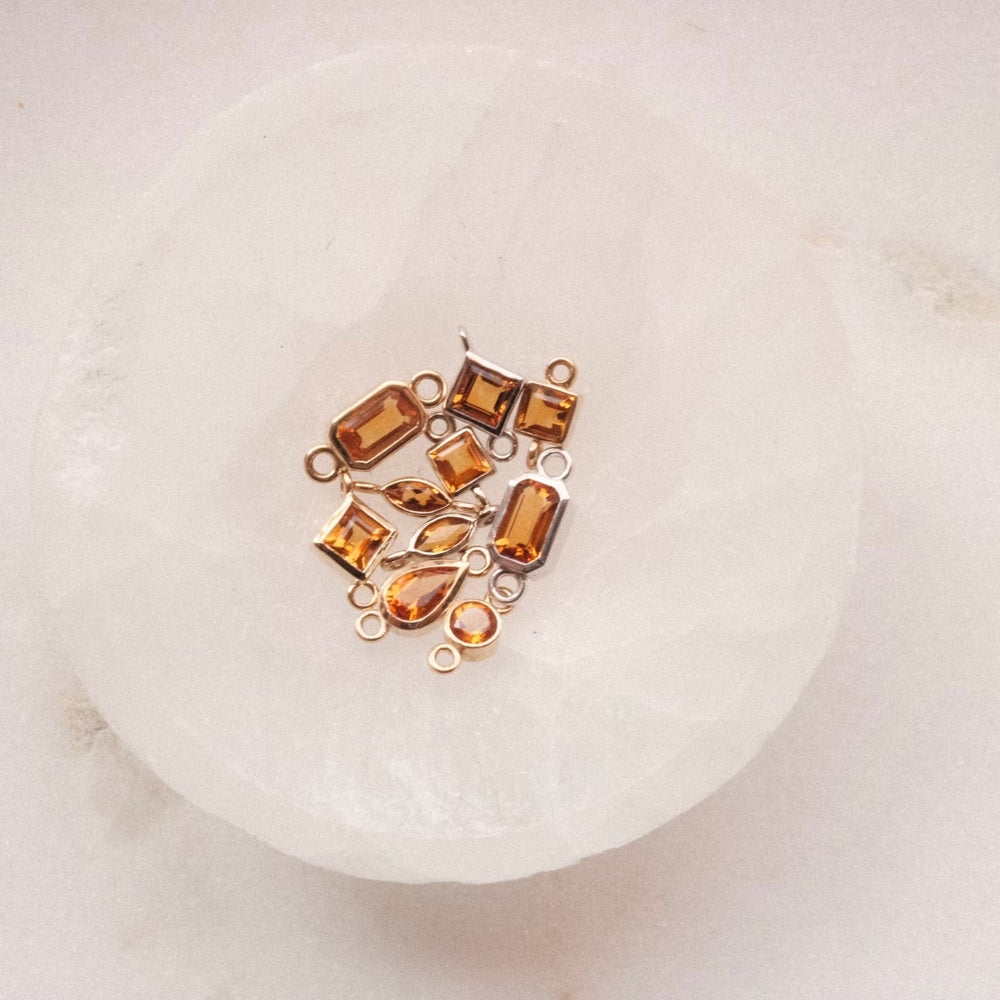 natural citrine bezel gemstones in solid gold