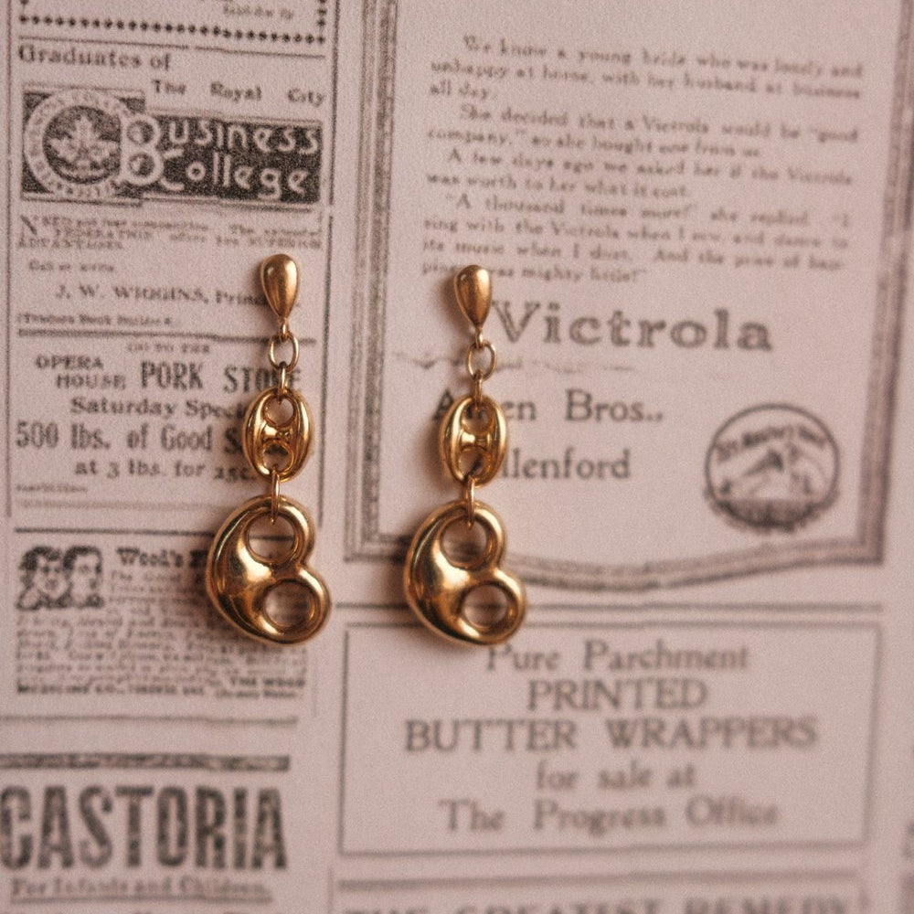 Custom 14K solid gold love saro earrings