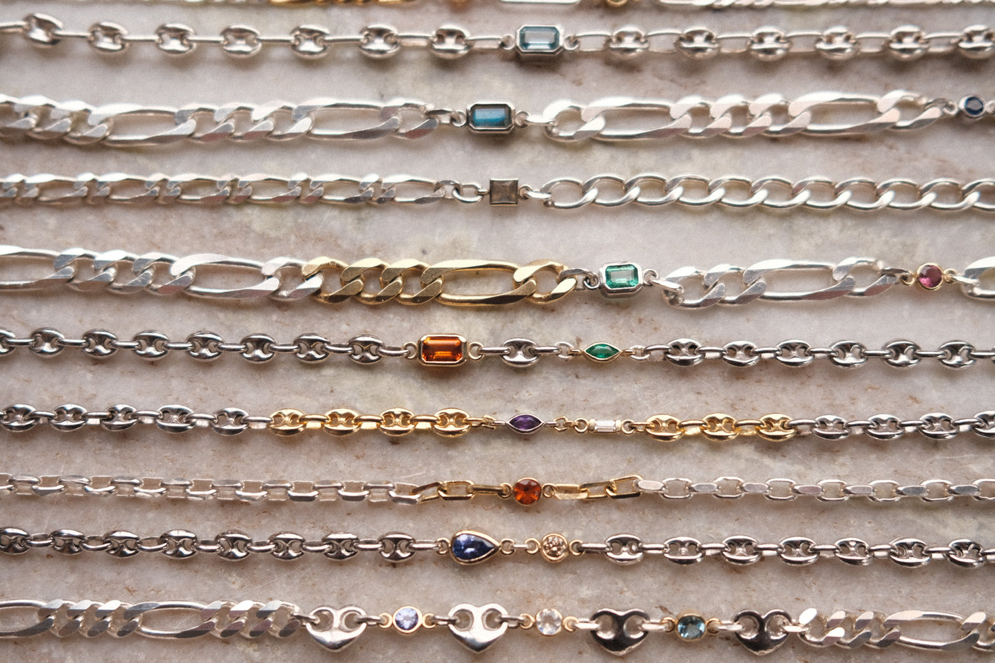 9 different custom bracelets jewelry designer Kim has created